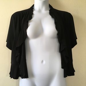 Cato Woman Black Short sleeved shrug-22/24W.